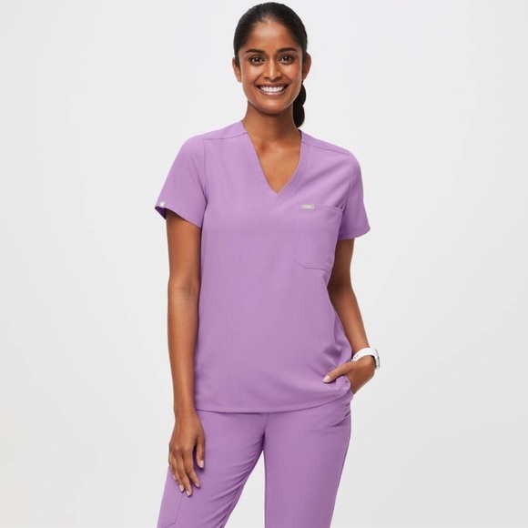 Figs Tops - Figs Lilac Dawn Catarina One Pocket Scrub Top